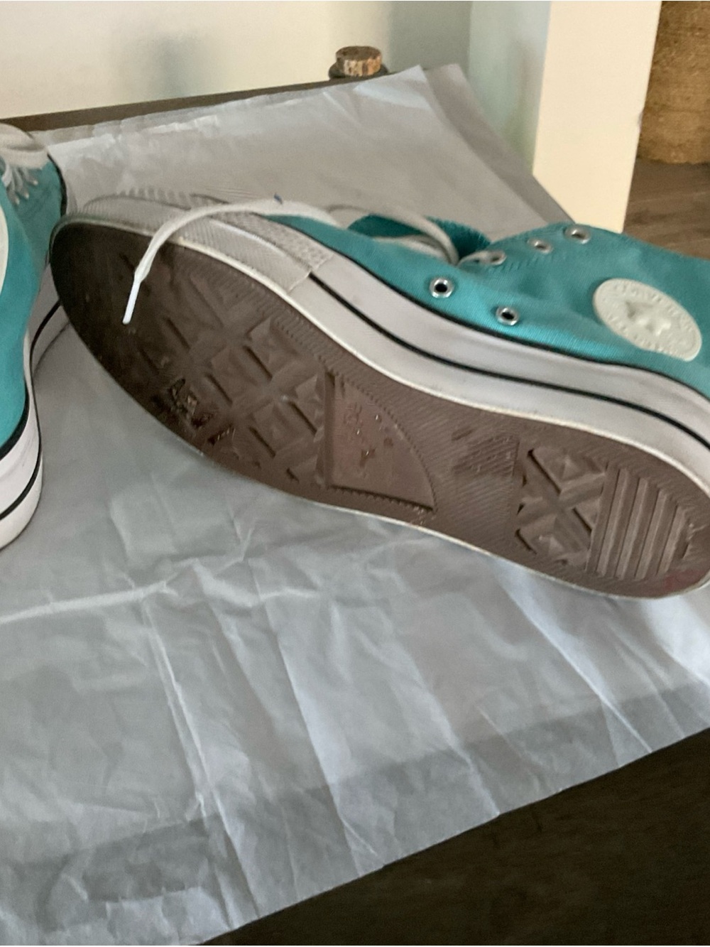 Converse Chuck Taylor All Star High Tops Platform TurquoiseBlue size 9 - Picture 13 of 13
